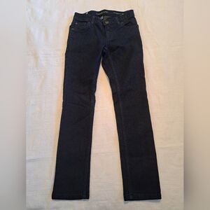 Lands' End girls size 7 S dark wash pencil leg jeans, adjustable, EUC